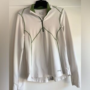 Saucony White Pullover with Green Trim
